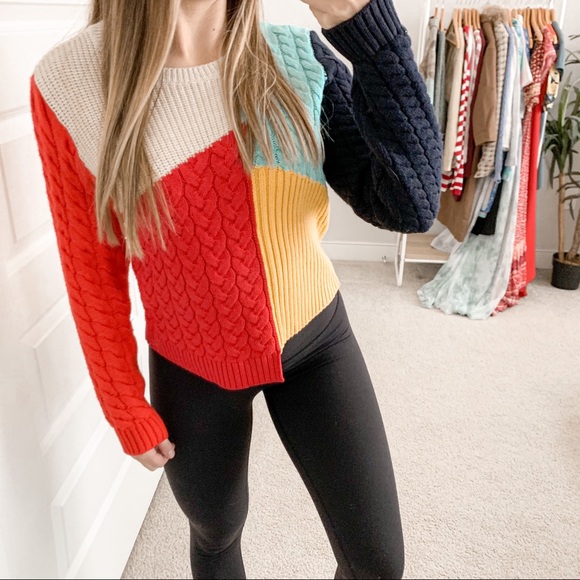 Alice Olivia Lebell Colorblock Sweater 